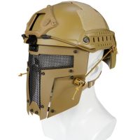 Plein visage militaire casque tactique unisexe en Nylon en plastique en acier maille Sports de plein air Protection contre les c