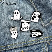 Pinhabit เข็มกลัดเคลือบอีนาเมลแบบกำหนดเองลายผีสำหรับกล่องดนตรีเข็มกลัด