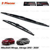 iBarod ชุด ใบปัดน้ำฝน ข้างซ้าย+ขวา ของแท้ 2ชิ้น สีดำด้าน สำหรับ Mitsubishi Mirage,Attrage ปี 2012-2020