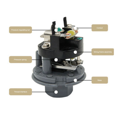 สวิตช์แรงดันปั๊มน้ำ 1.2-2.0 กก./ตร.ซม ตัวควบคุมการไหลอัตโนมัติ โลหะผสมเงินสังกะสี แบบพกพา 3/8 นิ้ว เกลียวใน 125W AC สำหรับฝักบัวสำหรับบ้าน