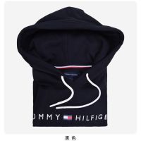 original Purchasing TOMMY HILFIGER Tommy Sweater Mens Hooded Jacket Autumn Style Simple Bottom Solid Color Fleece Sweater