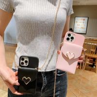 กระเป๋าเงิน Crossbody เคสโทรศัพท์รักสายสำหรับ iPhone 15 14 13 11 12 Pro Mini SE 2020 X XS Max 14 Plus XR 6S 7 8 Plus เคสนิ่ม