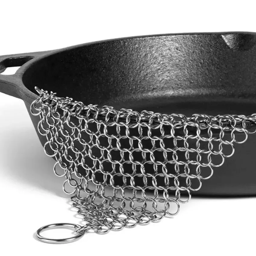 Stainless Steel Cast Iron Cleaner Scrubber Brush reusable pot net