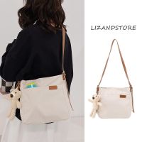 Summer summer texture niche large bag women 2023 new simple forest large-capacity commuter Messenger canvas bag 【BYUE】