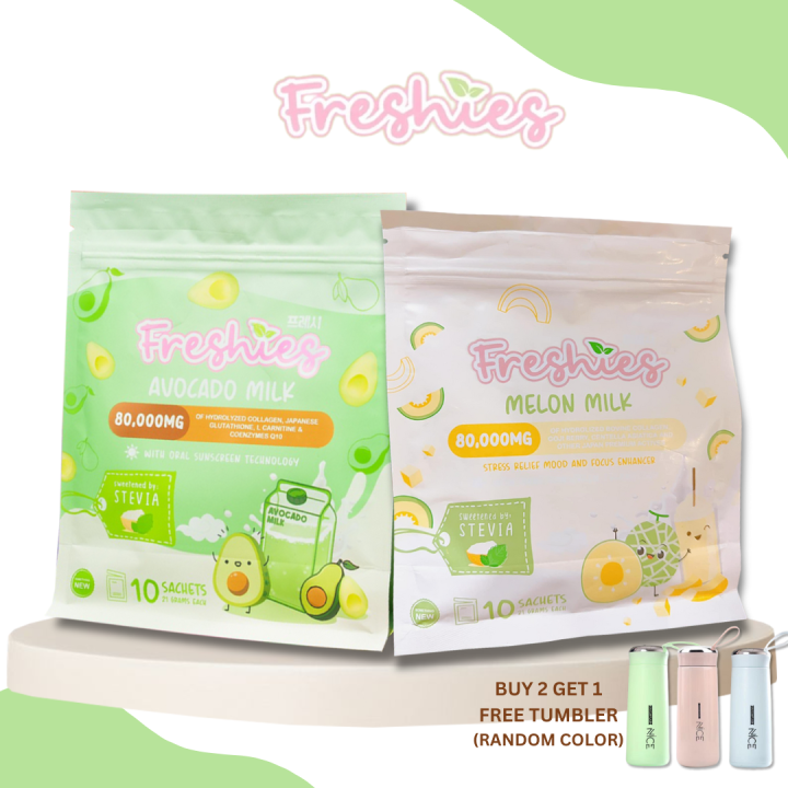 Freshies by Juju Glow Melon Milk Collagen and Avocado Milk Drink With Oral Sunscreen Technology