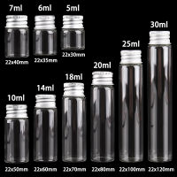 10 pieces 5ml6ml7ml10ml14ml18ml20ml25ml30ml Glass Bottles with Aluminium Lids Small Mini Glass Jars 9 Sizes U-pick