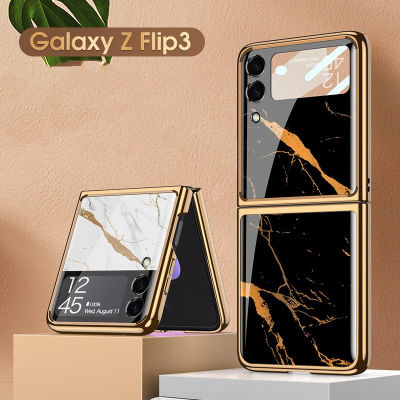 For Samsung Galaxy Z Flip 3 Case Marble Hard Shockproof Back Cover For Galaxy Z Flip3 Zflip 3 5G 2021 Phone Coves Fundas Coque