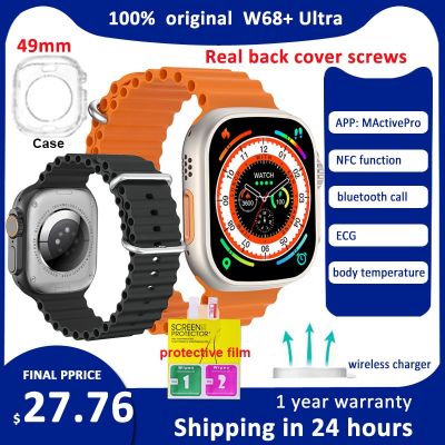 ZZOOI W68+ Ultra Smart Watch Men 49mm DIY Video Watch Face 2.2 IPS BT Call NFC Heart Rate Air Pressure Game SOS 105 Sports SmartWatch