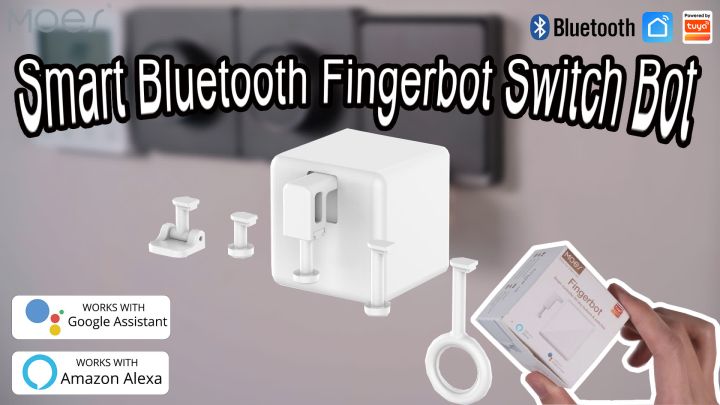 MOES Bluetooth Smart Fingerbot Plus, Wireless Touch Button Switch Bot ON/OFF