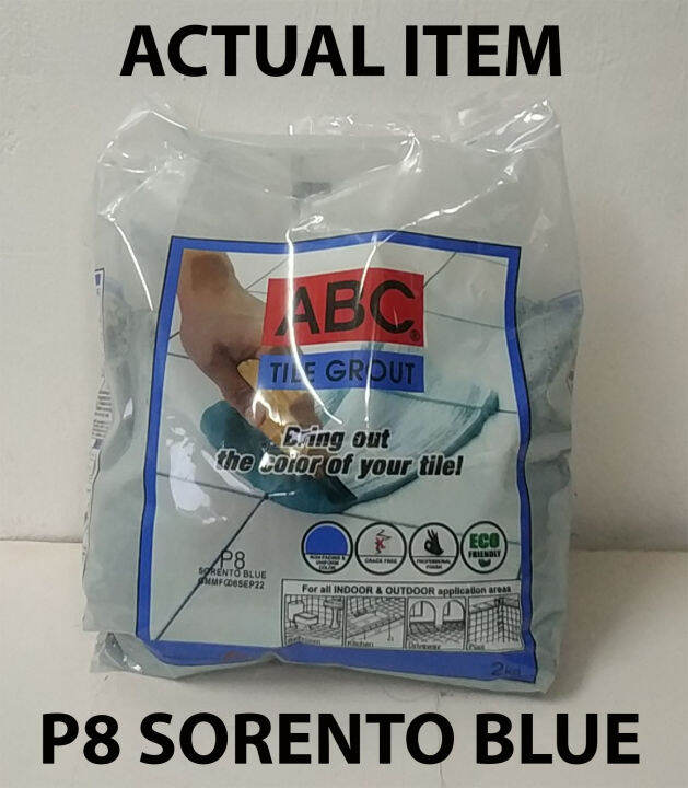 ORIGINAL ABC TILE GROUT P8 SORENTO BLUE -------------- 2 KILOS PER PACK ...