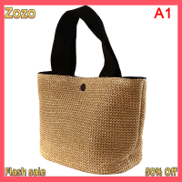 Zozo ✨Ready Stock✨ สุภาพสตรีหรูหราฟางทอกระเป๋าถือผู้หญิง Holiday Beach Casual Tote Top-Handle bags แฟชั่นกระเป๋าสะพายย้อนยุค