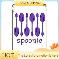 Spoonie โลโก้โลหะสีม่วงคลับบาร์ครอบครัวคลาสสิกโปสเตอร์ดีบุกโลโก้โปสเตอร์ 20 * 30 ซม