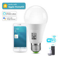 15W WiFi Homekit Light Lamp E27 LED RGB Lamp Siri Control Dimmable Timer Function Magic Bulb Compatible with Alexa Home