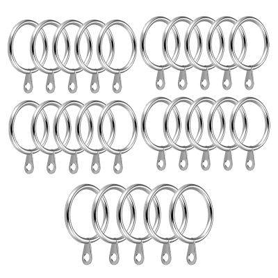 24 Pack Metal Curtain Rings, 30mm Internal Diameter Eyelets for Curtain Poles, Rods and Drapery, Silver