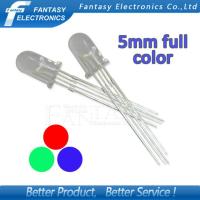 50pcs 5mm full-color LED RGB red, green and blue Four feet transparent highlight color Controllable seven lights Common anode