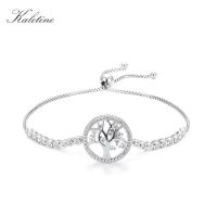 KALETINE Real 925 Sterling Silver Jewelry Tennis celets For Women Tree Of Life Adjustable Charm Bead Gift For Girls KLTB018