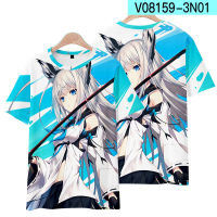 เสื้อยืดแขนสั้นพิมพ์ลาย Hololive Vtuber Fubuki สําหรับผู้ชาย