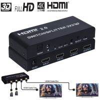 HDMI 2.0สวิทซ์แยก2X2 3D อะแดปเตอร์แปลงเครื่องเผยแพร่วิดีโอ HD 1080P 4K 60Hz ออปติคอลสำหรับกล้องพีซีถึง2จอทีวี