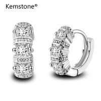 Kemstone Gold/Silver Stacking Cubic Zirconia Creative Hoop Earrings Jewelry for Women