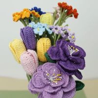 【hot】✑  1pc Crochet bouquet festive party decoration home artificial flowers Mothers Day gift.