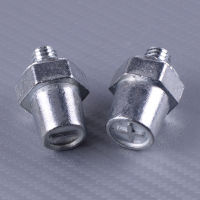 DWCX 2pcs Zinc Alloy Car Positive &amp; Negative Battery Post Terminal Adapter Converter Connector Accessories Silver