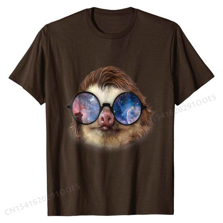 t-shirt-sloth-bust-wearing-round-galaxy-sci-fi-sunglass-tops-shirts-new-arrival-normal-cotton-men-top-t-shirts-customized