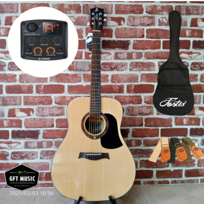 Fortis Acoustic Guitar กีตาร์โปร่งไฟฟ้า Full Size 41นิ้ว FGX-700N ทรง Dreadnought (Natural)แถมฟรีกระเป๋า+สายสะพาย