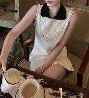 Spot Internet Celebrities 2023 Summer New Xiaomiangfeng Pearl Diamond Drinking Bead Terrace Ladies Dress Women