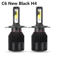 2ชิ้น C6 H7 H4หลอดไฟในรถไฟหน้ารถมอเตอร์ไซค์แบบ Led H1ไฟตัดหมอก H3 H27 9005 9006 9007 72W 10000lm 6500K 12V อัตโนมัติหัวขนาดเล็ก