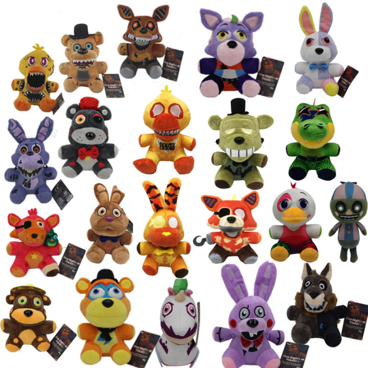 18cm FNAF Plush Toys Kawaii Freddys Animal Foxy Bonnie Bear Ribbit