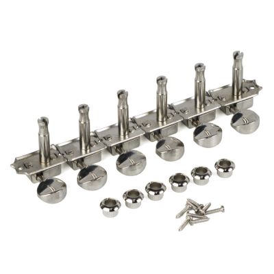 ：《》{“】= FLEOR Set Of Nickel Silver 6-In-Line Vintage Electric Guitar Machine Heads Tuners Tuning Keys Pegs 6R Guitar Accessories