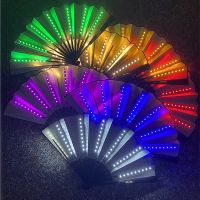 Glow Folding LED Fan Dancing Light Fan Night Show Halloween Christmas Rave Festival Accessories Glow In The Dark Party Supplies