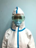 ชุด PPE แถบฟ้า (XXXL)  ชุดป้องกันละอองฝอย สารคัดหลั่ง เนื้อผ้านุ่ม คุณภาพดี