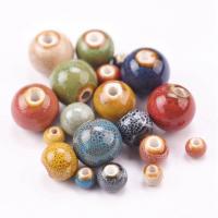 Round Random Mixed 6mm 8mm 10mm 12mm 14mm Handmade Ceramic Porcelain Loose Beads Lot for Jewelry Making DIY Crafts Findings DIY accessories and others