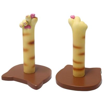 Paper Towel Roll Holder Countertop Resin Cat Paw Toilet Paper Stand Storage Supplies Toilet Paper Organizer For Bathrooms Bathroom Counter Storage