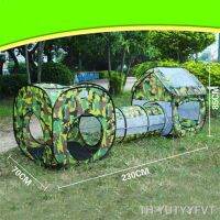 【hot】♦  3 1 Camouflage Shuttle Tent Tunnel Baby Playhouse Kids for Children Three-piece Pool