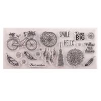 Bicycle Feather Silicone Clear Stamp DIY Scrapbooking Embossing Decorative Paper Craft Art Handmade