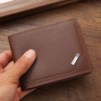 Mens Short Wallet Multi-card Trend Young Students Three Fold Light Wallet Business Solid Color Horizontal Card Holder Purse