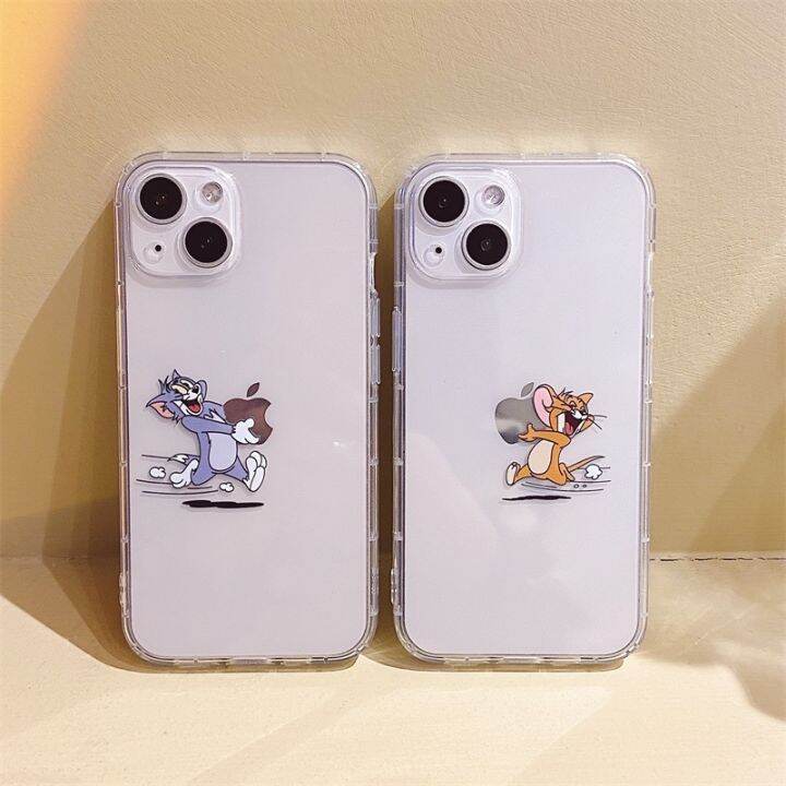 chaunceybi-เคสคู่แมวน่ารักสำหรับ-iphone-11-14-13-max-xr-x-se2-7-8-14plus-ชัดเจนเปลือกหอย-fundas