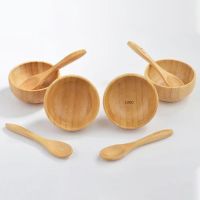 ETX1 Pcs Bamboo Bowl and Spoon for Skin Care Mask Mini Size Natrual Organic Bamboo DIY Spa Clay Cream Mixing Makeup Container Cute