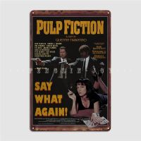 Vintage Pulp Fiction โปสเตอร์ภาพยนตร์ Retro ป้ายโลหะสำหรับคลับ,ปาร์ตี้,ผับ,และตกแต่งโรงรถ-โปสเตอร์ป้ายดีบุก