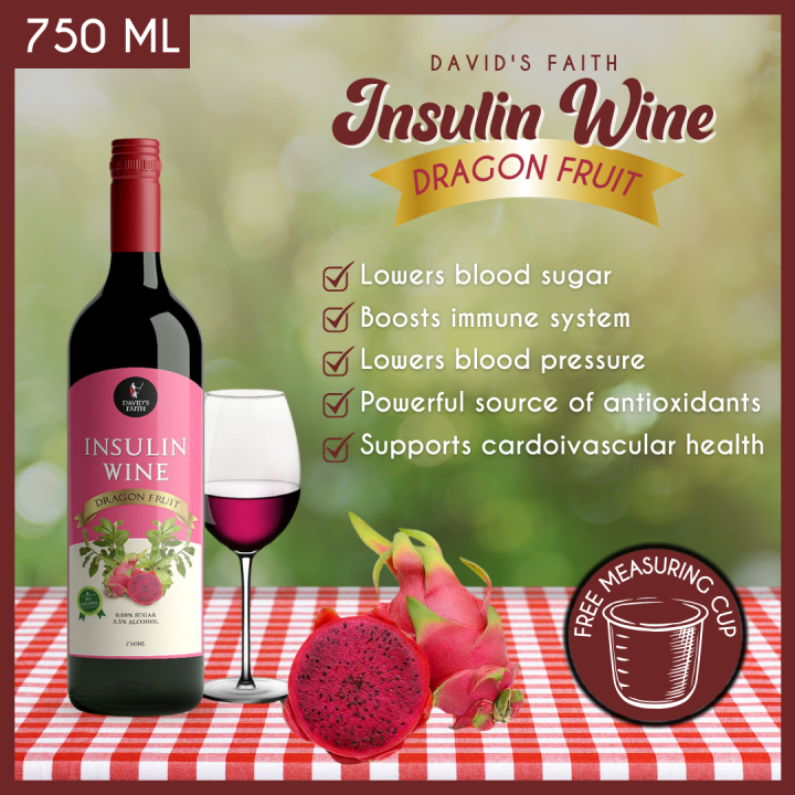 David's Faith Insulin Wine DRAGONFRUIT 750ml. Diabetic Drink. Diabetes