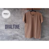 DSL001 เสื้อยืดผู้ชาย เสื้อยืดสีพื้น OVALTINE ( สีน้ำตาลอ่อน ) **ไม่มีการเย็บตะเข็บข้างตัวเสื้อ** เสื้อผู้ชายเท่ๆ เสื้อผู้ชายวัยรุ่น