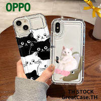 Cute Cat Airbag Case For OPPO A17 A16 A15 A58 A57 A78 A16K A5S A3S A5 A9 A53 A33 A32 A31 2020 A54 A92 A72 A52 A94 A95 Ren 8T 5F F11 A95 A93 Shockproof Camera Protect Phone Case Realme phone case