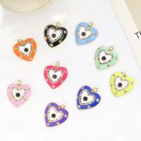 Juya Handmade 18K ชุบทอง Fatima กรีก Evil Eye Enamel Love Heart Charms สำหรับ DIY Luxury Amulet จี้เครื่องประดับทำ