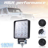 ไฟ LED ทำงาน160W 6000K 16000LM สแควร์กันน้ำสำหรับ Off-Road Suv เรือ Truck