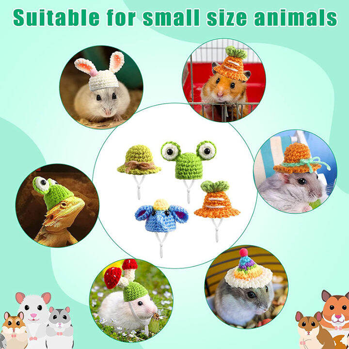บ้านตุ๊กตา-p5u7อุปกรณ์เสริมสำหรับหนูแฮมสเตอร์หมวกหนูแฮมสเตอร์หมวกตกแต่งหมวกสุนัขถักอุปกรณ์ของเล่นน่ารัก