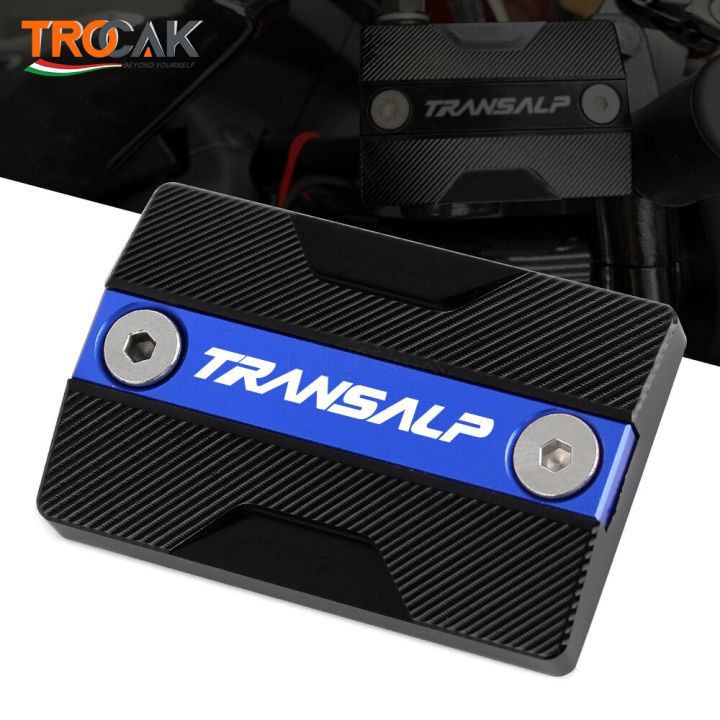 รถมอเตอร์ไซด์ฮอนด้า-xlv-600-650-700-transalp-กระปุกน้ำมันไฮดรอลิกเบรคด้านหน้าที่มีคุณภาพสูง-cnc-ฝาปิดมีโลโก้-transalp