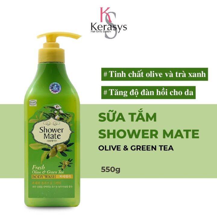 Sữa tắm cao cấp Hàn Quốc Shower Mate Olive & Green Tea tinh chất olive