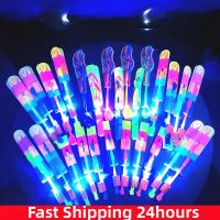 【LZ】♠™  Wholesale Amazing Light Toy Arrow Rocket Helicopter Flying Toy LED Light Toys Party Fun Gift Rubber Band Catapult